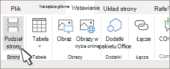 Przycisk podziału strony