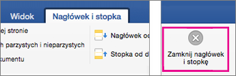 Wyróżniona pozycja Zamknij na karcie Nagłówek i stopka