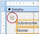 Um seletor de layout em um formulário no modo Design