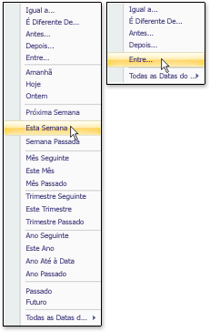 Listas de filtros comuns de datas abreviadas e por extenso