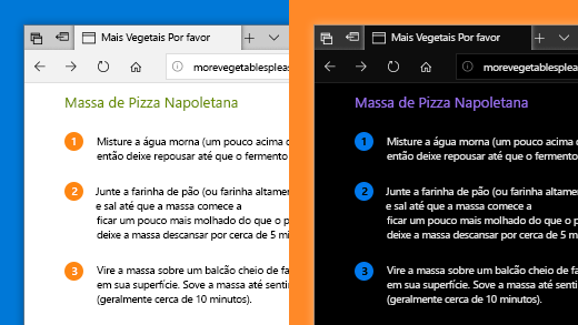 Utilize filtros de cor na aplicação Definições do Windows 10 para facilitar a visualização de fotografias, texto e cores.