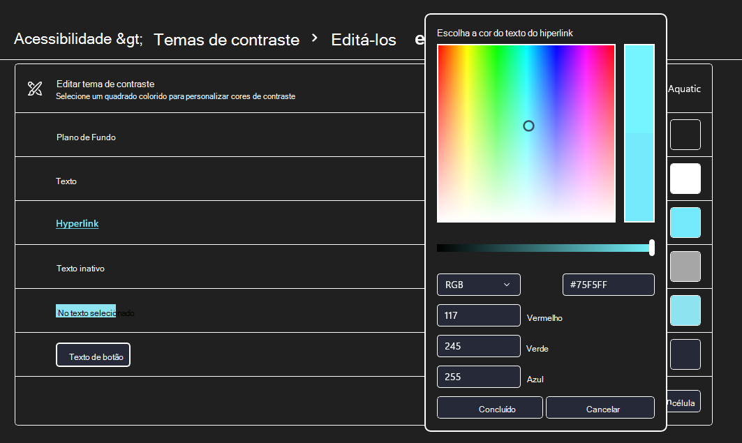 Windows 11 tema de alto contraste