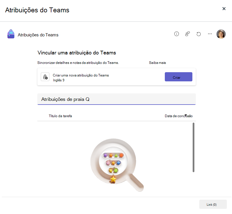 Atribuições vinculadas no Teams