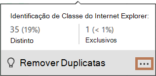 O pop-up do gráfico de distribuição