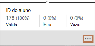 O pop-up de valores de qualidade