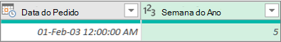 Adicionar uma coluna para obter o número de semana de uma data