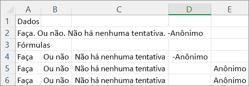 Resultados do exemplo 2