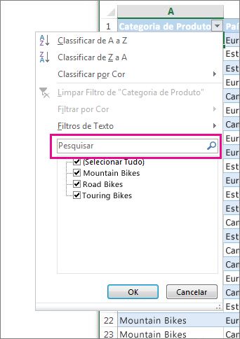 Filtrar por meio de uma pesquisa