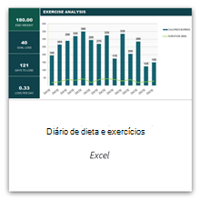 Selecione essa opção para obter o modelo de Diário de Dieta e Exercícios.