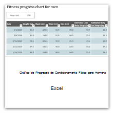 Selecione essa opção para obter o modelo de Gráfico de Progresso de Condicionamento Físico para Homens.
