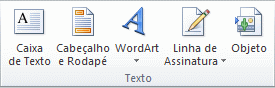 imagem da faixa de opções do excel