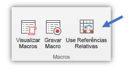 captura de tela mostrando o botão Usar Referências Relativas