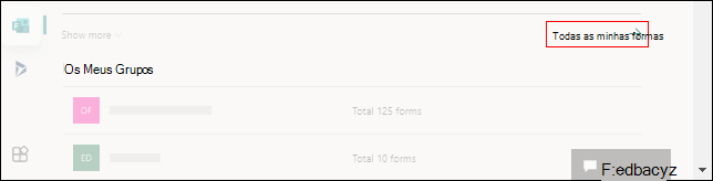 Vincular para Todos os Meus Formulários para o Microsoft Forms no Office.com