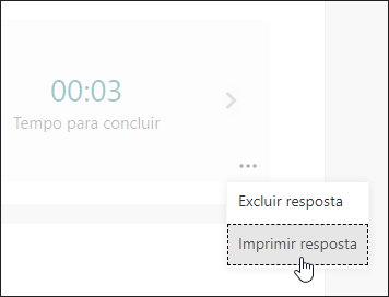 Opção imprimir resposta no Microsoft Forms