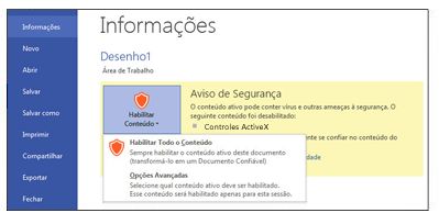 A captura de tela mostra a página Informações.