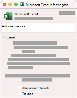 Marque a caixa de seleção para abrir usando o Rosetta.