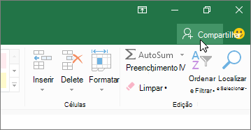Cursor clicando no ícone Compartilhar