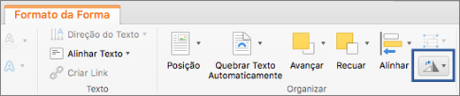 Botão Girar na guia Formatar