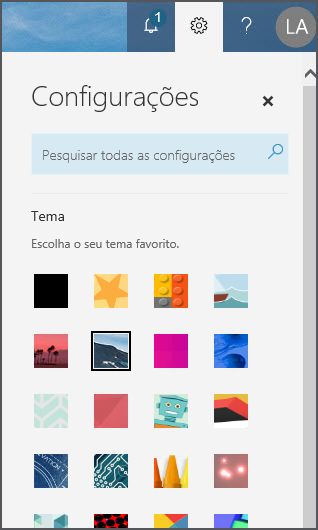 Opções de tema