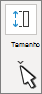 O grupo Tamanho é reduzido em uma tela menor