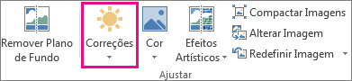 Botão Correções na guia Ferramentas de Imagem