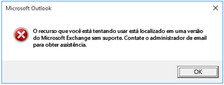 Mensagem de erro
