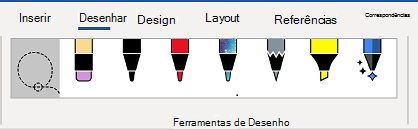 Guia Ferramentas de Desenho da faixa de opções do Word.