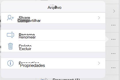Renomeie seu arquivo tocando no botão de 3 pontos e selecionando Renomear
