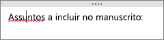 O OneNote verifica automaticamente possíveis erros de ortografia