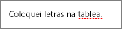 Erro de ortografia marcado com uma linha ondulada vermelha