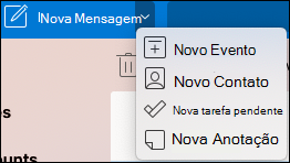 Novo menu suspenso do local do evento.