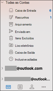 Caixa de Entrada Unificada no Outlook para Mac.