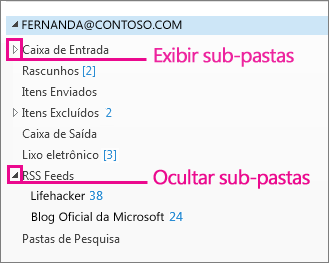Mostrar e ocultar subpastas