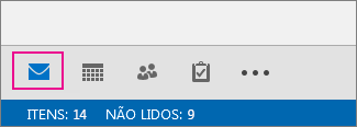 Barra de navegação com exibições como ícones