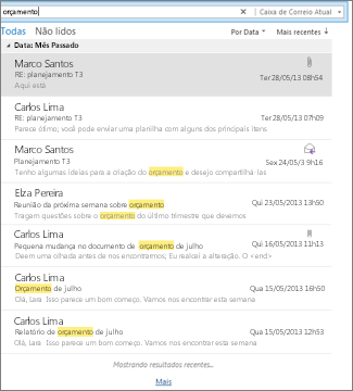 Resultados da pesquisa avançada