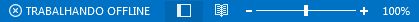 Indicador Trabalhando Offline na barra de status do Outlook