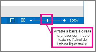 Mova a barra para a direita para aumentar.