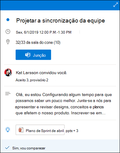 Calendar Pré-visualizar para Outlook para a Web.