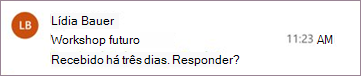 Lembrete de mensagem para o Outlook