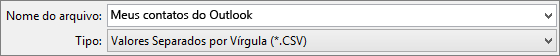 Salvar seu catálogo de endereços de contato como um arquivo .csv