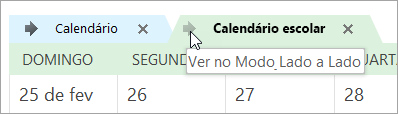 Clique na seta Ver no Modo Lado a Lado