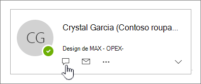 Entrar em contato com card com o ícone de IM realçado