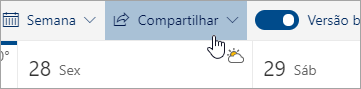 Captura de tela do botão Compartilhar