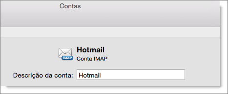 A description and type of an Outlook account are shown.