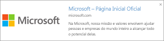Visualização de Link