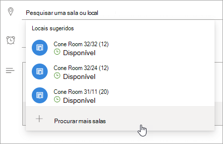 Uma captura de tela do menu Locais Sugeridos