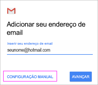 Escolher Configuração Manual