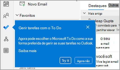 Captura de ecrã a mostrar a caixa de chamada de ensino azul.