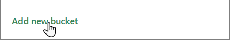 Captura de tela do botão Adicionar novo bucket no Planner