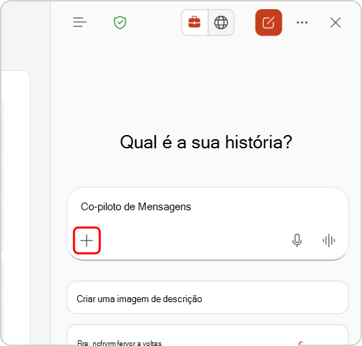 Menu Adicionar Conteúdo Realçado